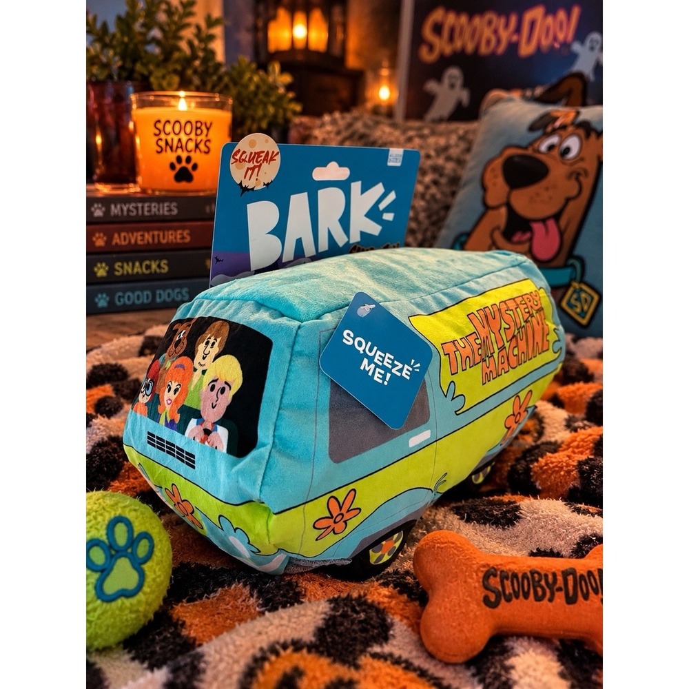 Bark 🐾 Teal and Yellow Scooby-Doo Mystery Machine Plush Dog Toy